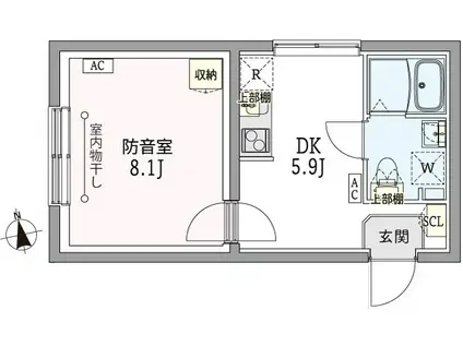 CASA RASICLAS ITABASHI-OYAMA(1DK/5階)の間取り写真