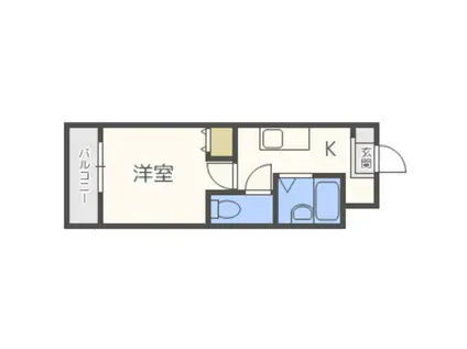 モアフィールド箱崎II(1K/12階)の間取り写真