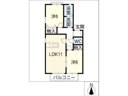 MASTTOWN平和が丘(2LDK/1階)の間取り写真