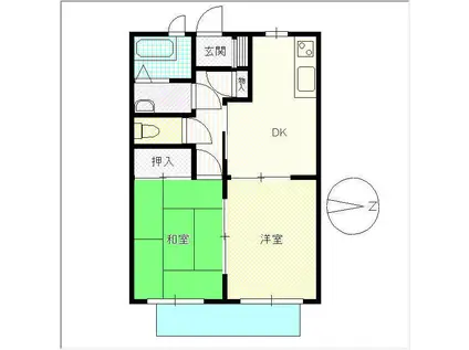 グランドゥール3輝(2DK/1階)の間取り写真