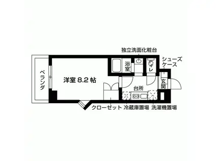 クレシアトモエ(1K/4階)の間取り写真