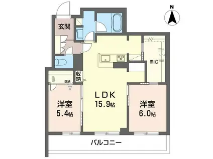 ベルグレイス(2LDK/2階)の間取り写真
