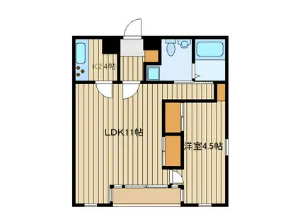 リエス烏山 ル・シュッド(1LDK/3階)の間取り写真