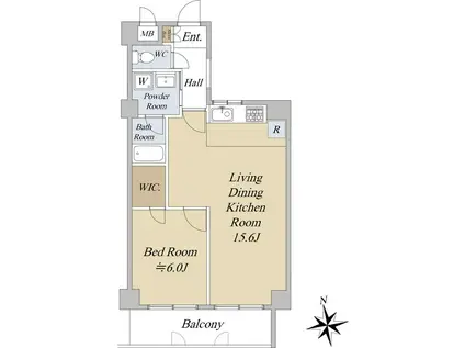 デリード白川(1LDK/5階)の間取り写真
