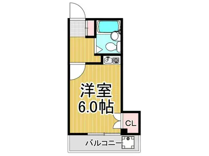 エンゼルハイツ(ワンルーム/3階)の間取り写真