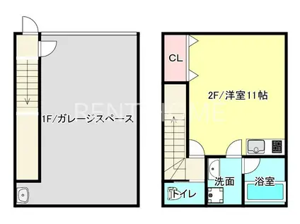 F BASE(ワンルーム/1階)の間取り写真