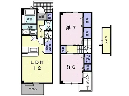 ファイン カレッジ(2LDK/1階)の間取り写真