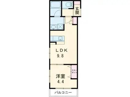 ルイ ショパン(1LDK/2階)の間取り写真
