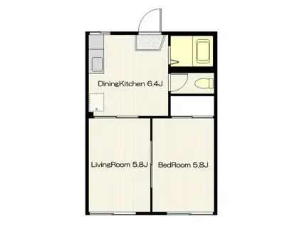 コーポ御殿山(2DK/1階)の間取り写真