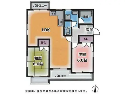 ノアズ・アーク(2LDK/4階)の間取り写真