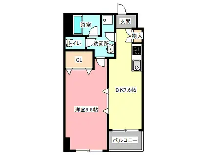 LAUREL COURT田町(1DK/3階)の間取り写真