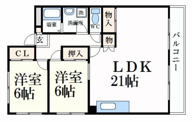 プラザ澤田(2LDK/2階)の間取り写真