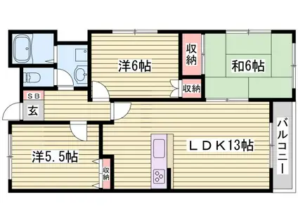 シャトレ21(3LDK/2階)の間取り写真