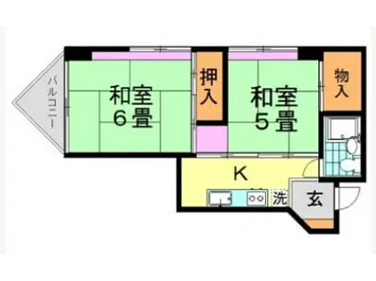 梅里大同マンション(1K/4階)の間取り写真