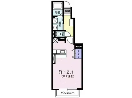 JR筑肥線 唐津駅 徒歩13分 2階建 築14年(ワンルーム/1階)の間取り写真