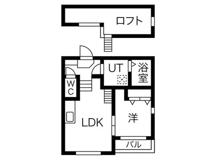 カーサルーチェW(1LDK/2階)の間取り写真