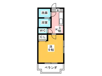 R-シャロウズ(1K/1階)の間取り写真