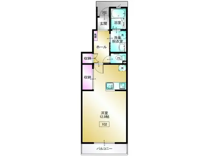 サンラファエル(1K/1階)の間取り写真