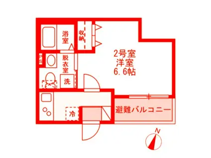 ベイルーム伊勢町I(1K/3階)の間取り写真