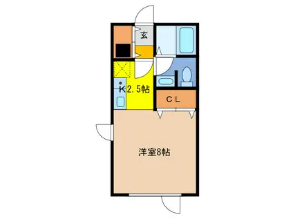 メゾンドGOOSE(1K/1階)の間取り写真