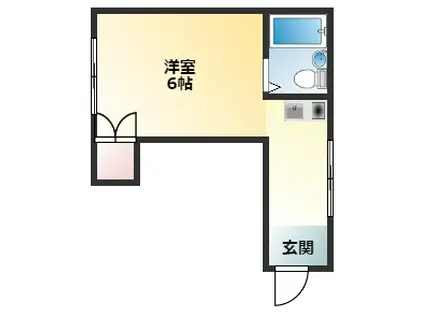 船井コーポ(ワンルーム/2階)の間取り写真