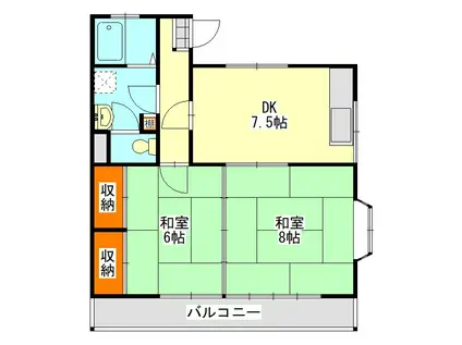 藤ハイツ(2DK/3階)の間取り写真