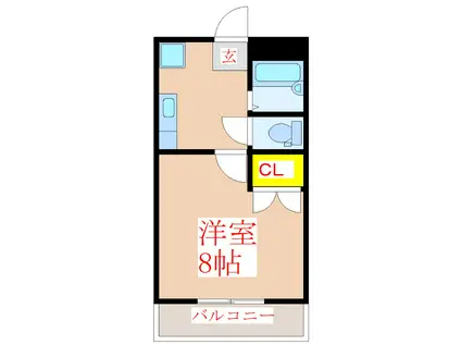 ロイヤルメゾン城西(1K/4階)の間取り写真