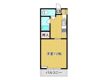 サンアメニティー都留(1K/2階)の間取り写真