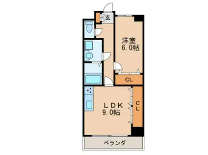 プログレスアサダ瓦町(1LDK/7階)の間取り写真