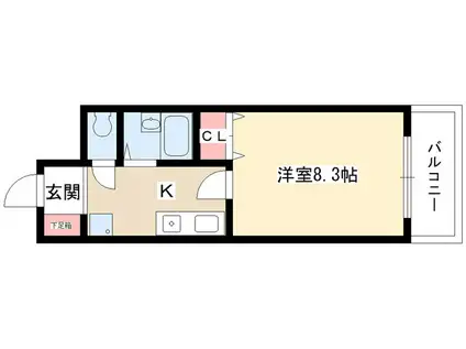 UMEX-7(1K/3階)の間取り写真