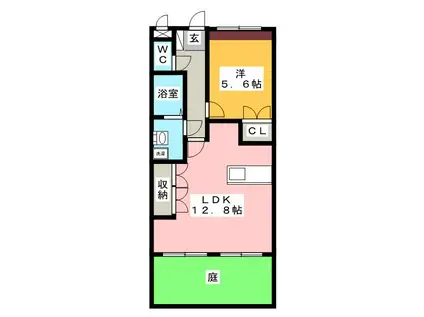 クレアーレ(1LDK/1階)の間取り写真