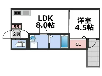 MUSE ZIO V(1LDK/3階)の間取り写真