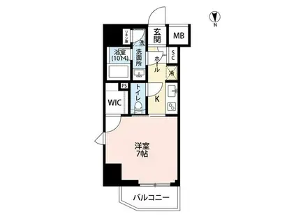 プレール・ドゥーク菊川駅前(1K/4階)の間取り写真