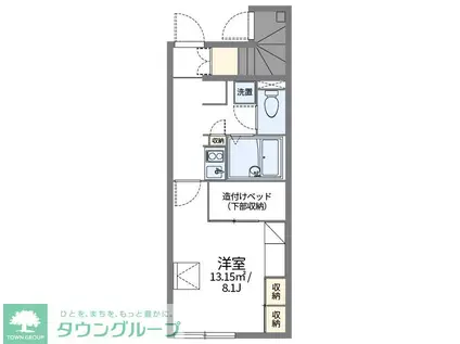 レオパレスサンライズ(1K/1階)の間取り写真