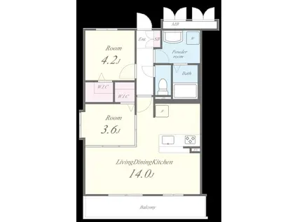 レトワール今川(2LDK/2階)の間取り写真