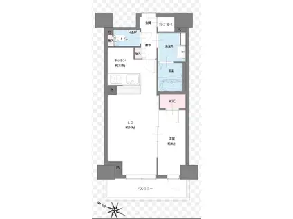 クレヴィア本郷(1LDK/11階)の間取り写真