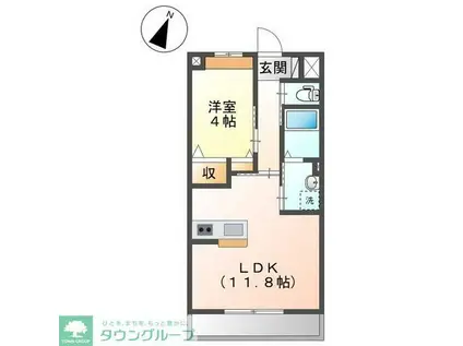 ベルグラース西大宮(1LDK/3階)の間取り写真