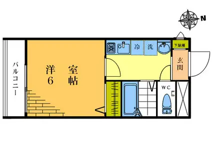 アルページュ(1K/2階)の間取り写真