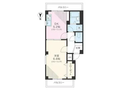 GRACE STAR(1DK/3階)の間取り写真