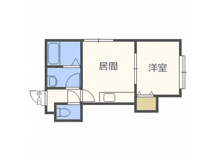 ヴェルジェ円山(1DK/3階)の間取り写真