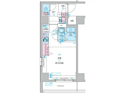 GENOVIA青砥II(1K/1階)の間取り写真