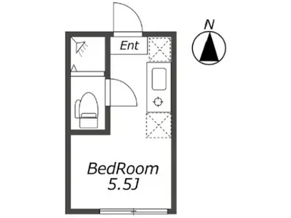 TOKYOベータ清瀬(ワンルーム/2階)の間取り写真