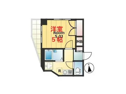 ヴェローナ品川中延(1K/6階)の間取り写真