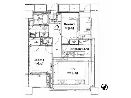 アウルタワー(2LDK/23階)の間取り写真