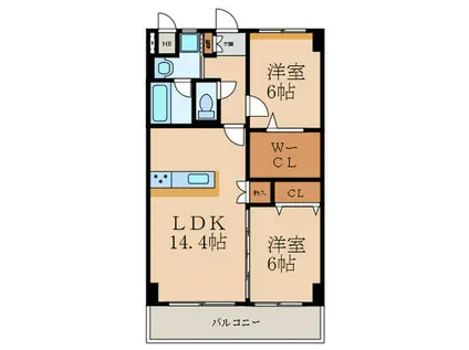 IHD MANSION(2LDK/7階)の間取り写真