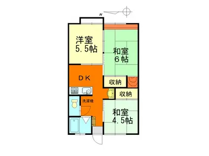 シティハイムネモトB(3DK/2階)の間取り写真