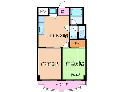 CITY RIVER ITABASHI(2LDK/4階)の間取り写真