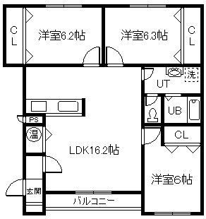 エスパシオ6.19(3LDK/2階)の間取り写真