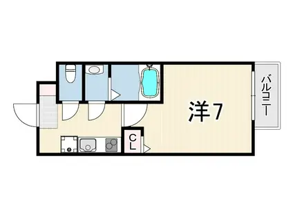 AILE岡場3(1K/1階)の間取り写真