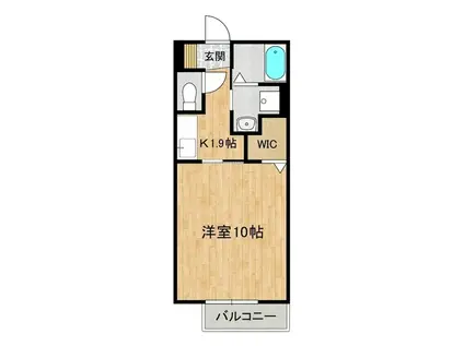 PRENDRE B棟(1K/1階)の間取り写真